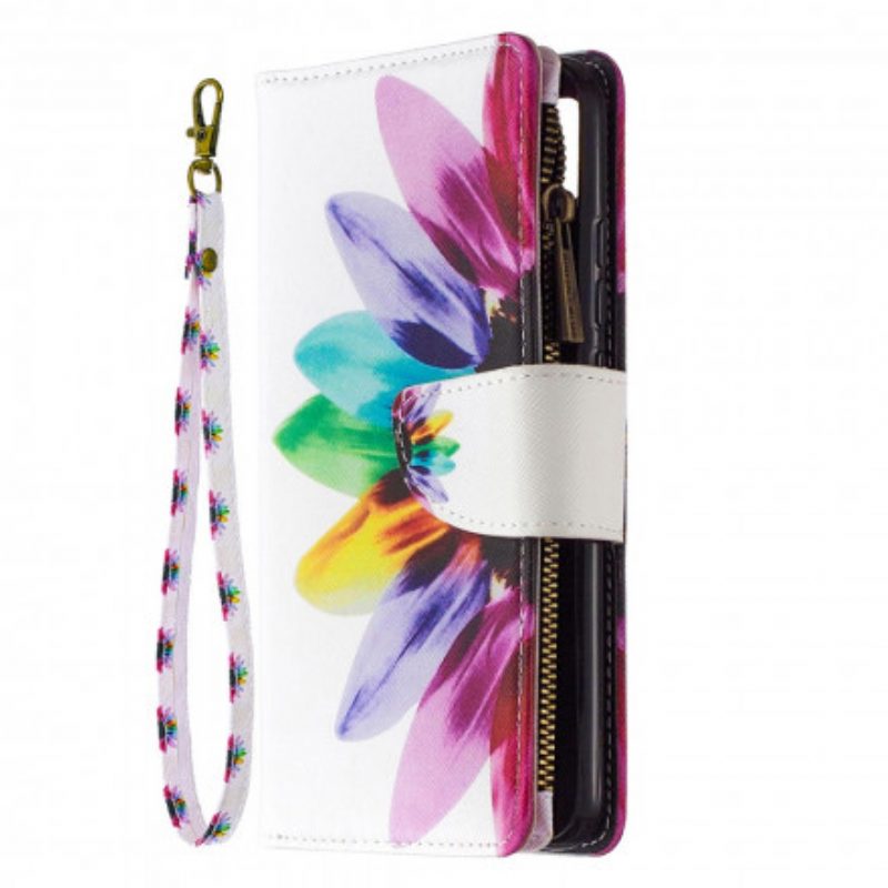 Folio Cover Xiaomi Redmi 9C Tasca Con Zip A Fiore