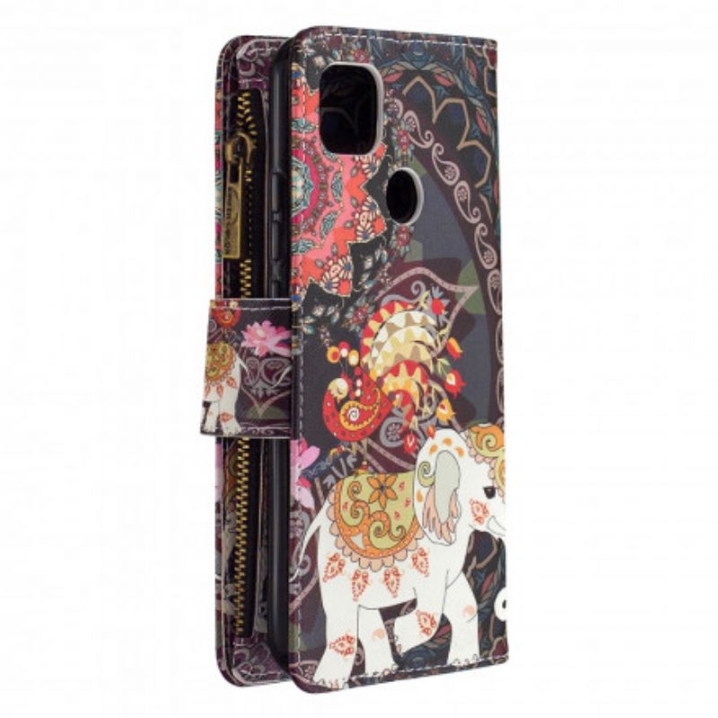 Folio Cover Xiaomi Redmi 9C Tasca Con Zip A Forma Di Elefante