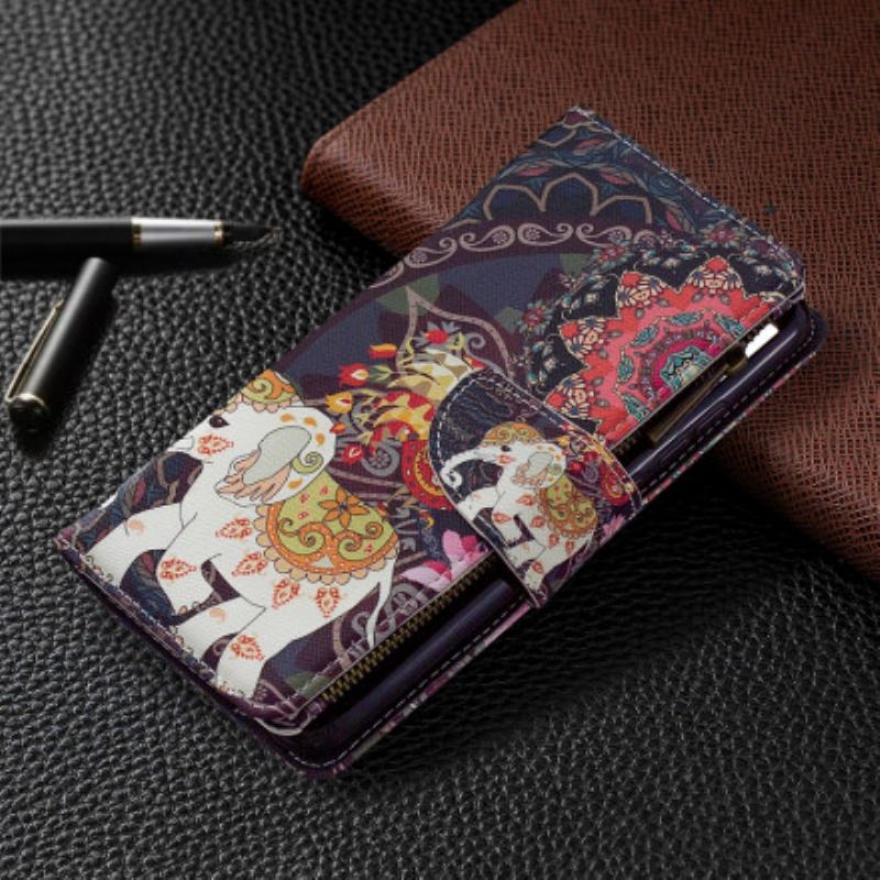 Folio Cover Xiaomi Redmi 9C Tasca Con Zip A Forma Di Elefante