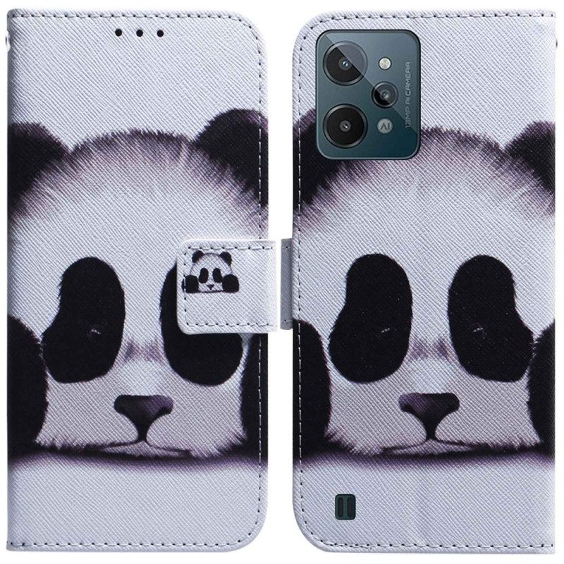 Custodia in pelle Realme C31 Simpatico Panda