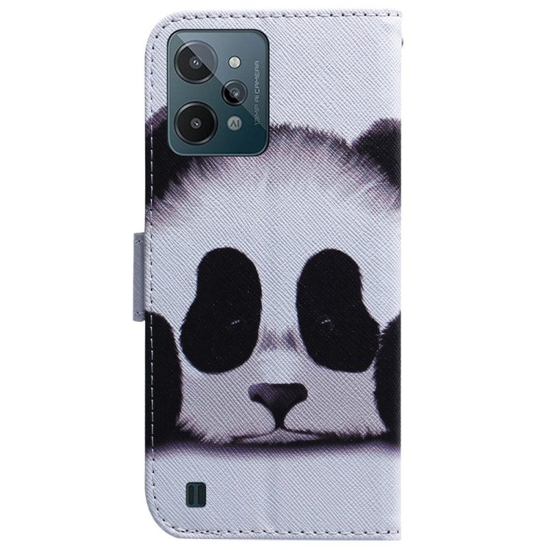 Custodia in pelle Realme C31 Simpatico Panda