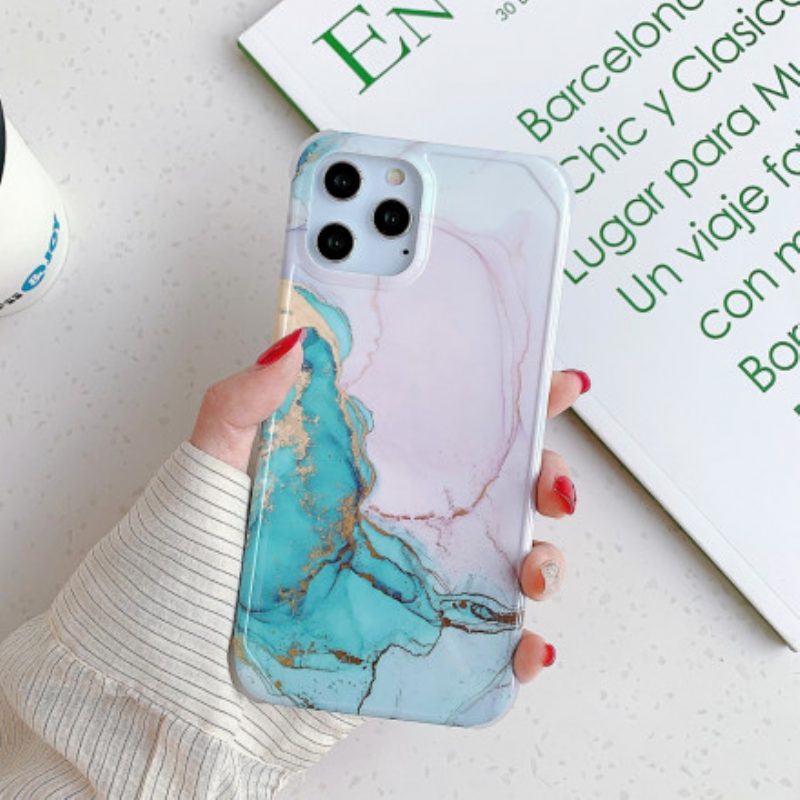 Cover iPhone 11 Pro Max Angoli Rinforzati In Stile Marmo