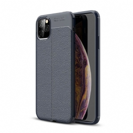 Cover iPhone 11 Pro Max Doppia Linea Litchi Effetto Pelle