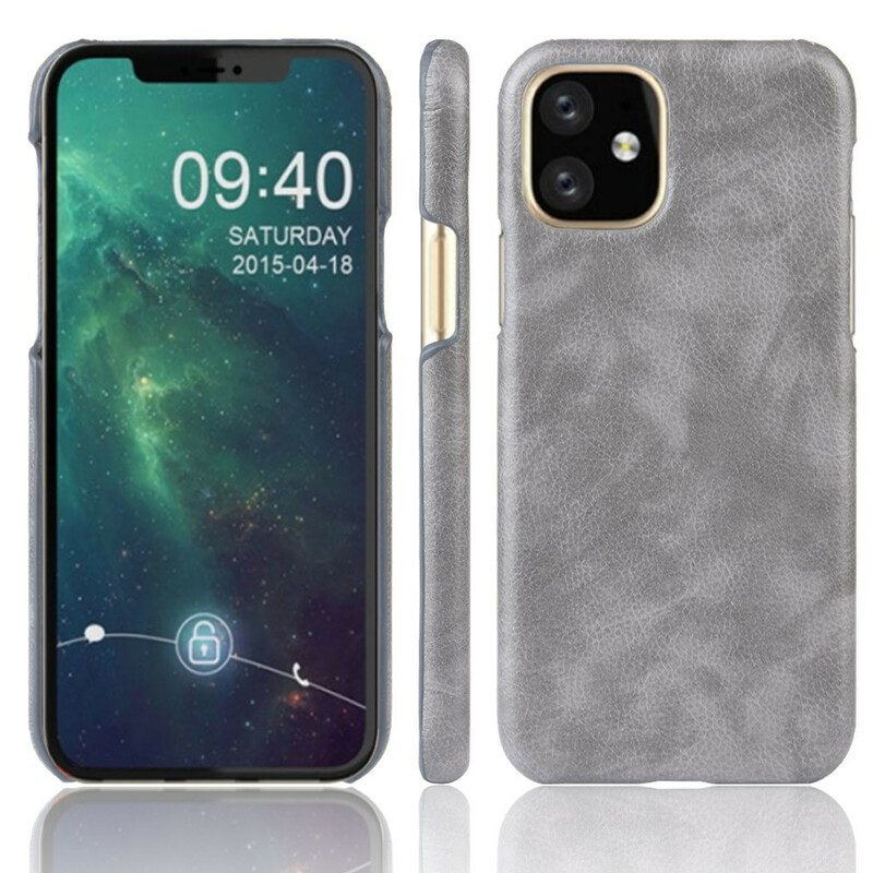 Cover iPhone 11 Pro Max Effetto Pelle Litchi