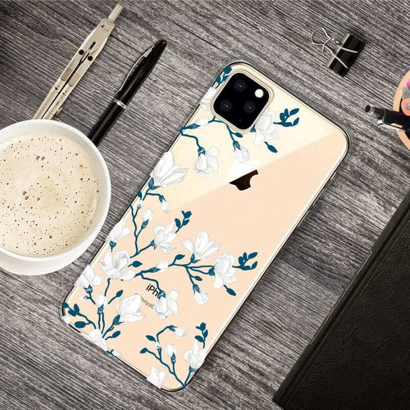 Cover iPhone 11 Pro Max Fiori Bianchi