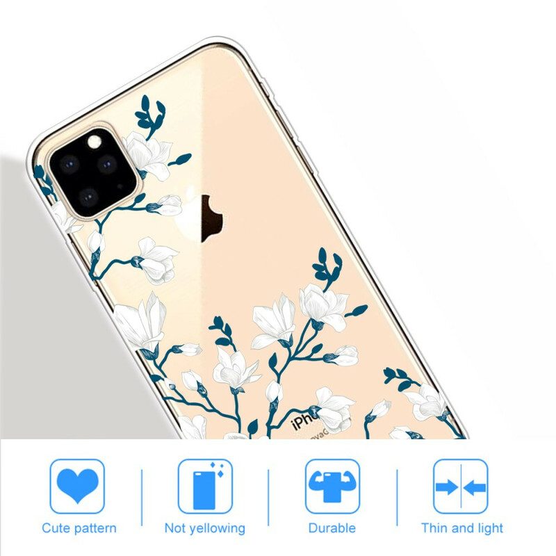 Cover iPhone 11 Pro Max Fiori Bianchi