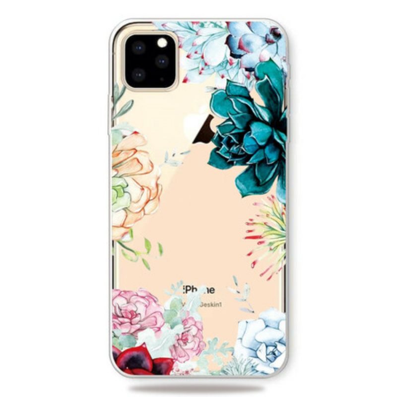 Cover iPhone 11 Pro Max Fiori Dell'acquerello Senza Soluzione Di Continuità