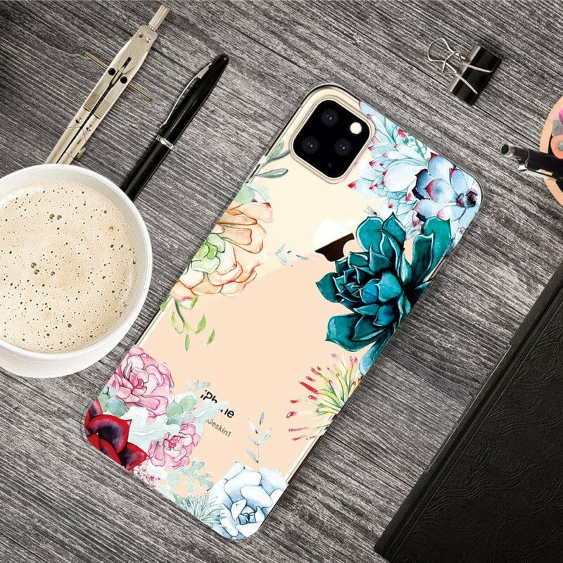 Cover iPhone 11 Pro Max Fiori Dell'acquerello Senza Soluzione Di Continuità