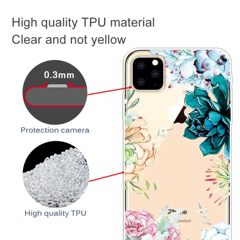 Cover iPhone 11 Pro Max Fiori Dell'acquerello Senza Soluzione Di Continuità