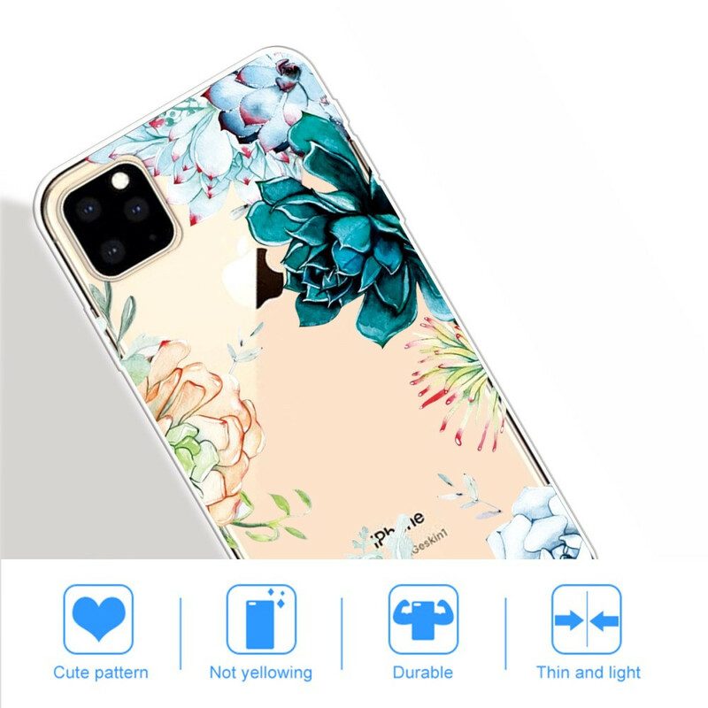 Cover iPhone 11 Pro Max Fiori Dell'acquerello Senza Soluzione Di Continuità