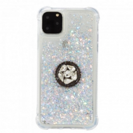 Cover iPhone 11 Pro Max Paillettes Con Supporto Ad Anello