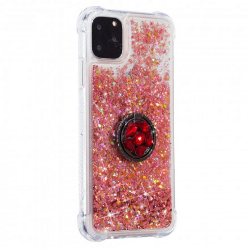 Cover iPhone 11 Pro Max Paillettes Con Supporto Ad Anello