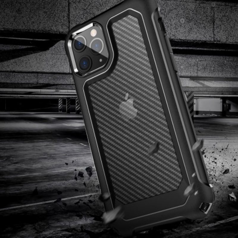 Cover iPhone 11 Pro Max Texture In Fibra Di Carbonio Senza Cuciture