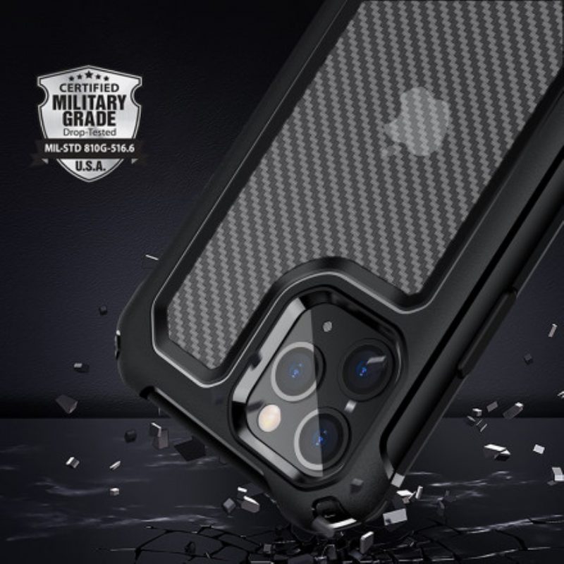 Cover iPhone 11 Pro Max Texture In Fibra Di Carbonio Senza Cuciture