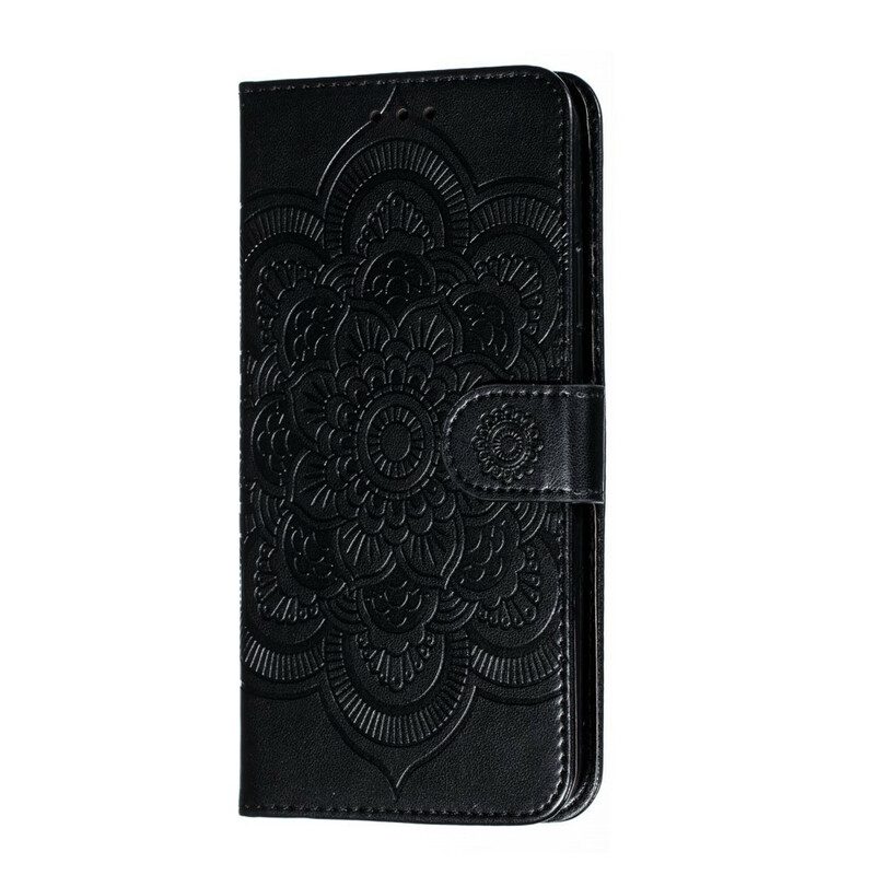 Custodia in pelle iPhone 11 Pro Max Mandala Con Cinturino Completo