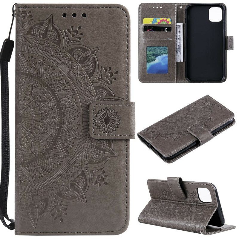 Custodia in pelle iPhone 11 Pro Max Mandala Del Sole