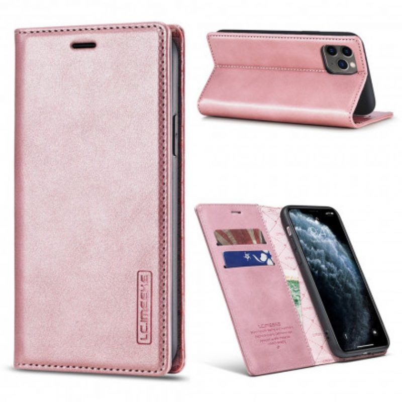 Folio Cover iPhone 11 Pro Max Custodia in pelle Lc.imeeke Effetto Pelle