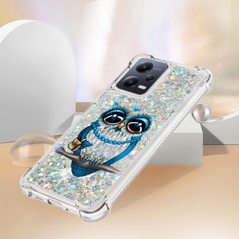 Cover Xiaomi Redmi Note 12 5G Paillettes Signorina Gufo