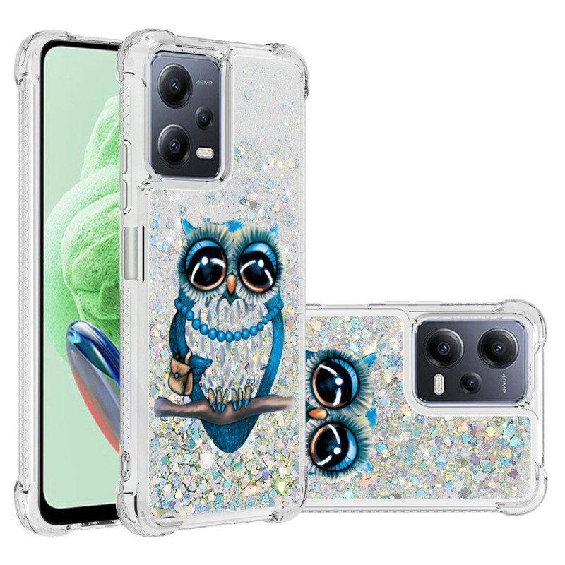 Cover Xiaomi Redmi Note 12 5G Paillettes Signorina Gufo