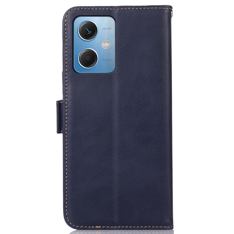 Custodia A Portafoglio Xiaomi Redmi Note 12 5G Funzione Rfid In Vera Pelle