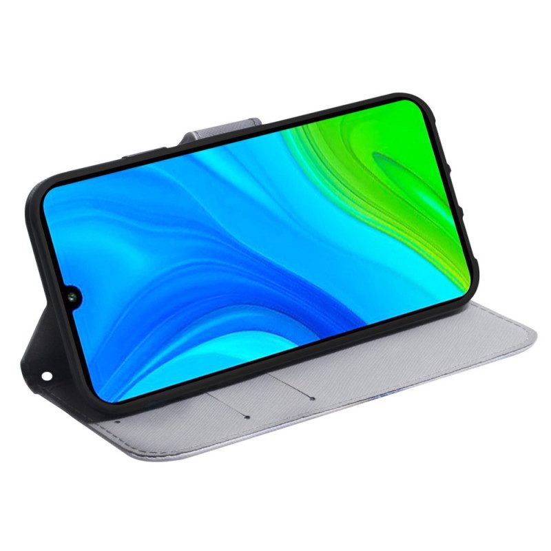 Custodia A Portafoglio Xiaomi Redmi Note 12 5G Lupo Dell'acquerello Strappy