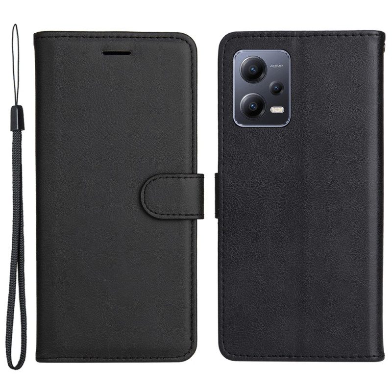 Custodia A Portafoglio Xiaomi Redmi Note 12 5G Semplice Con Cinturino