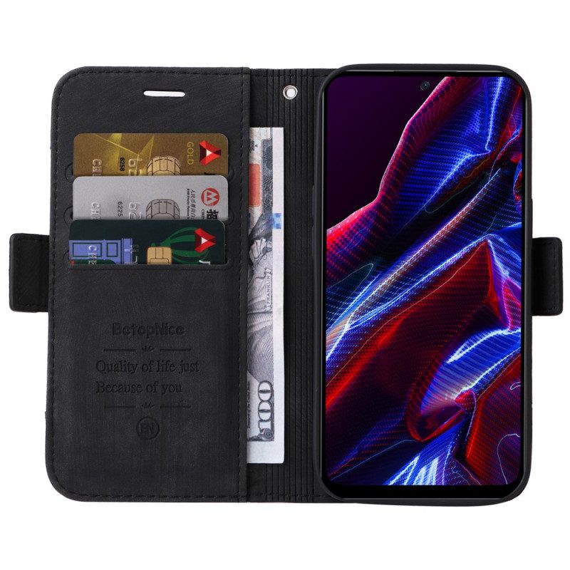 Custodia in pelle Xiaomi Redmi Note 12 5G Betopnice Porta Carte Frontale