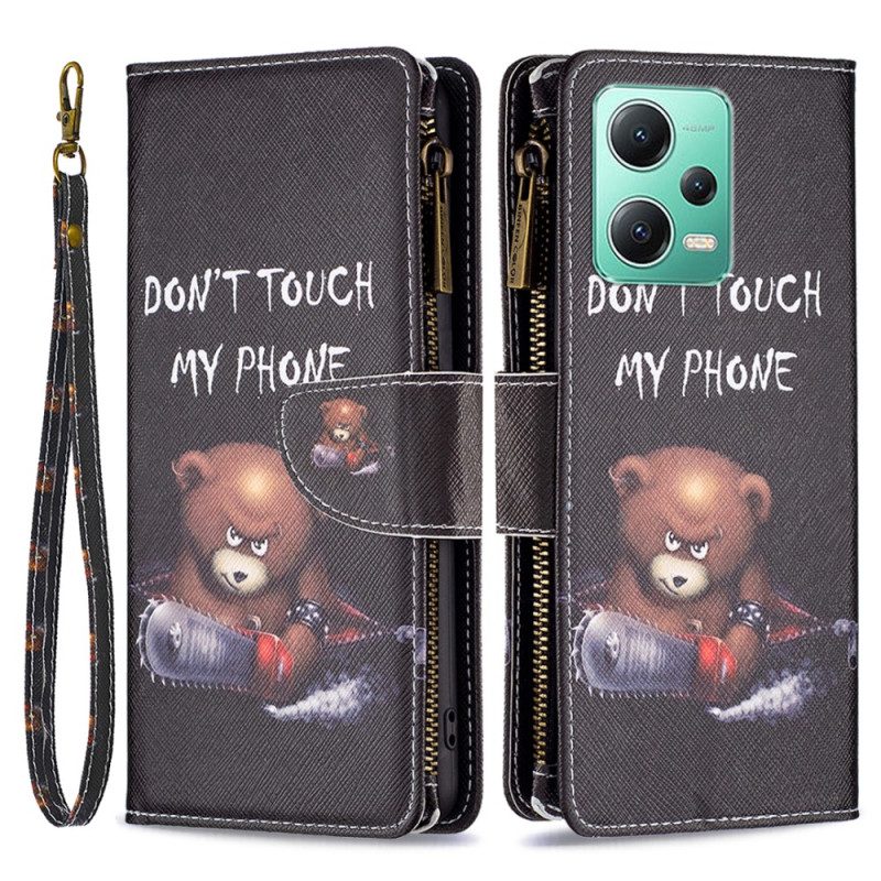 Custodia in pelle Xiaomi Redmi Note 12 5G Borsa Dell'orso Pericoloso