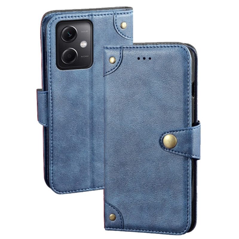 Custodia in pelle Xiaomi Redmi Note 12 5G Bottone Magnetico