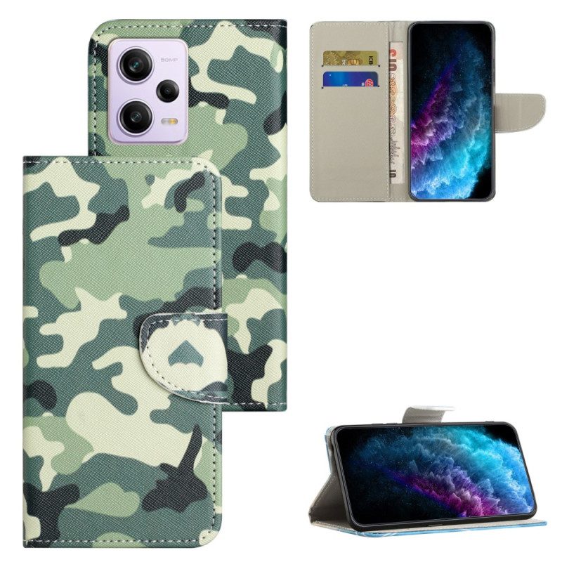 Custodia in pelle Xiaomi Redmi Note 12 5G Camouflage Strappy