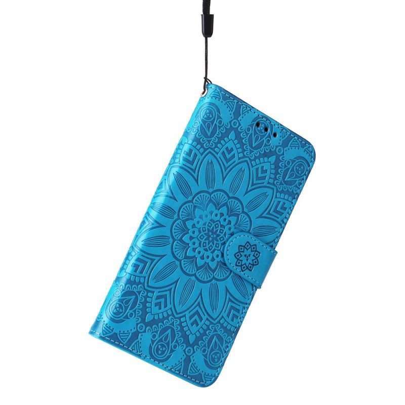 Custodia in pelle Xiaomi Redmi Note 12 5G Decorazione Mandala Con Cinturino