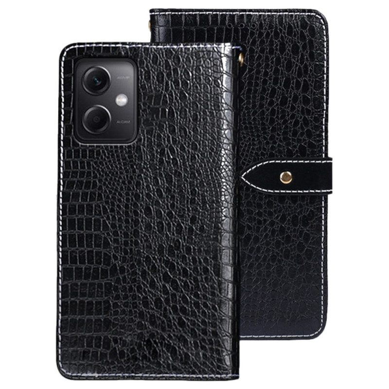 Custodia in pelle Xiaomi Redmi Note 12 5G Idewei Coccodrillo