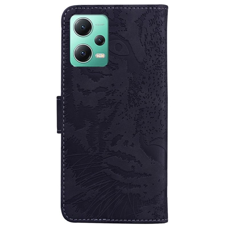 Custodia in pelle Xiaomi Redmi Note 12 5G Impronta Di Tigre