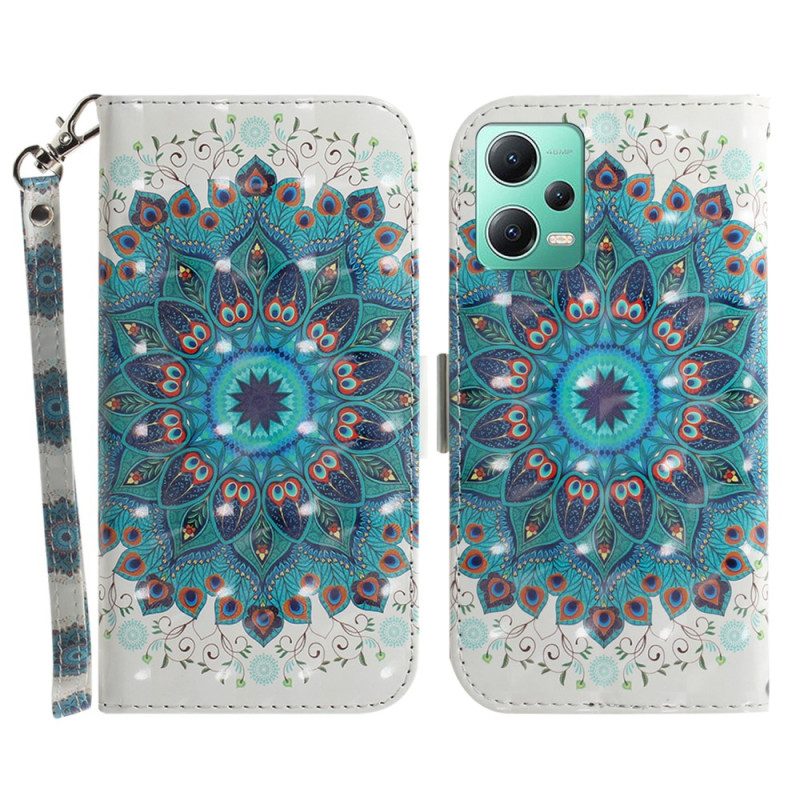 Custodia in pelle Xiaomi Redmi Note 12 5G Mandala Strappy