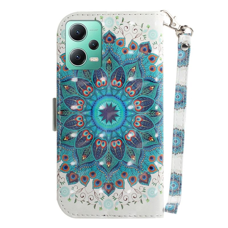 Custodia in pelle Xiaomi Redmi Note 12 5G Mandala Strappy