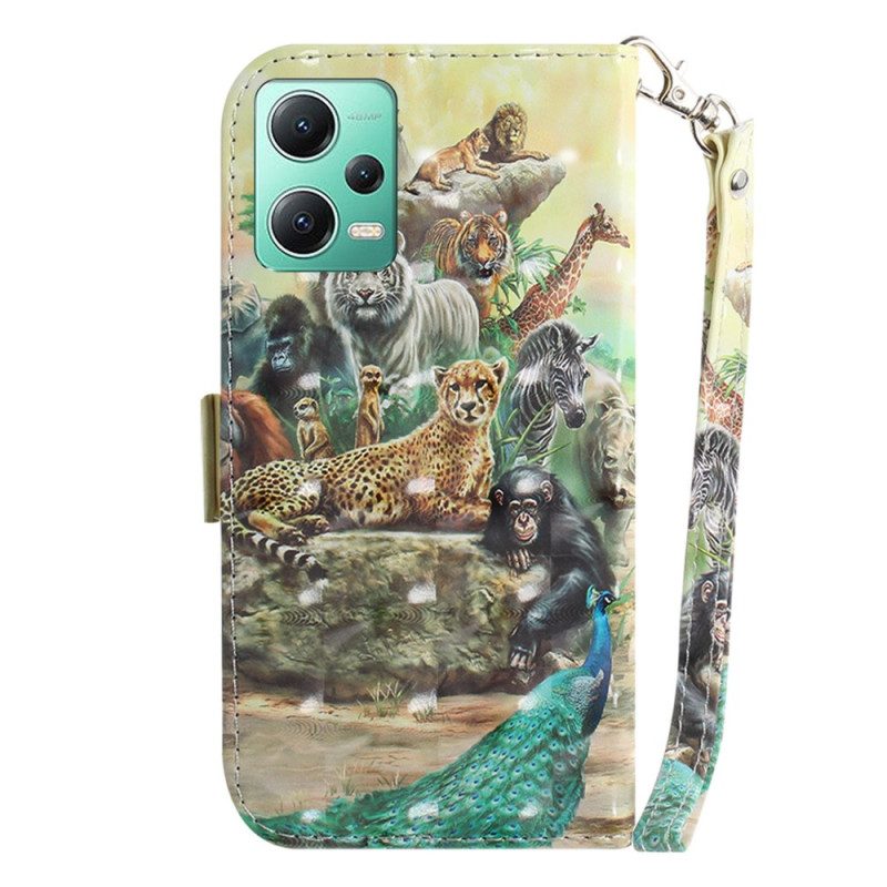 Custodia in pelle Xiaomi Redmi Note 12 5G Perizoma Safari Animali