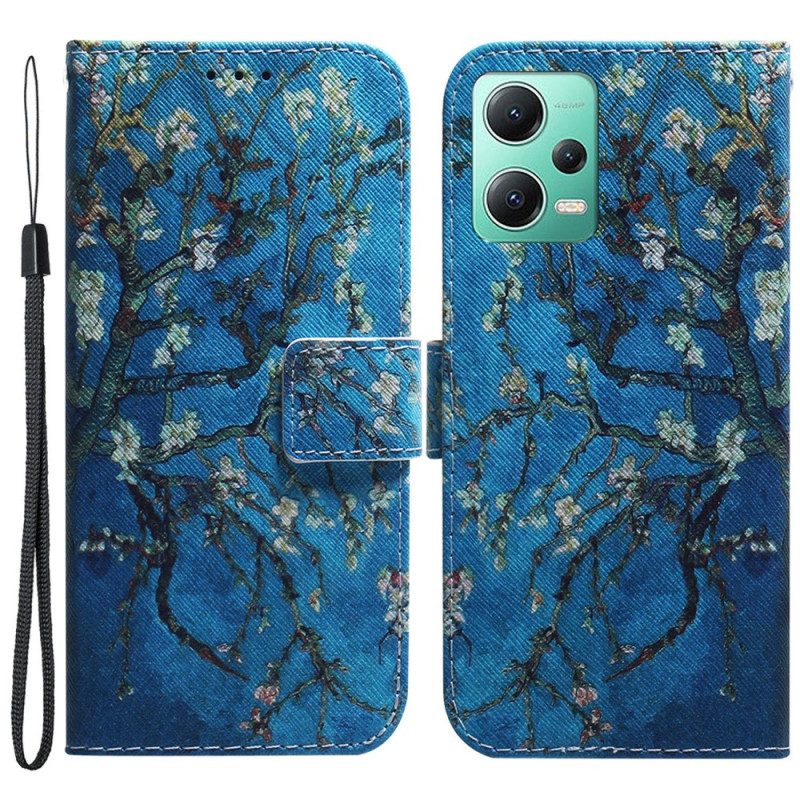 Custodia in pelle Xiaomi Redmi Note 12 5G Pittura Del Ramo Della Cinghia