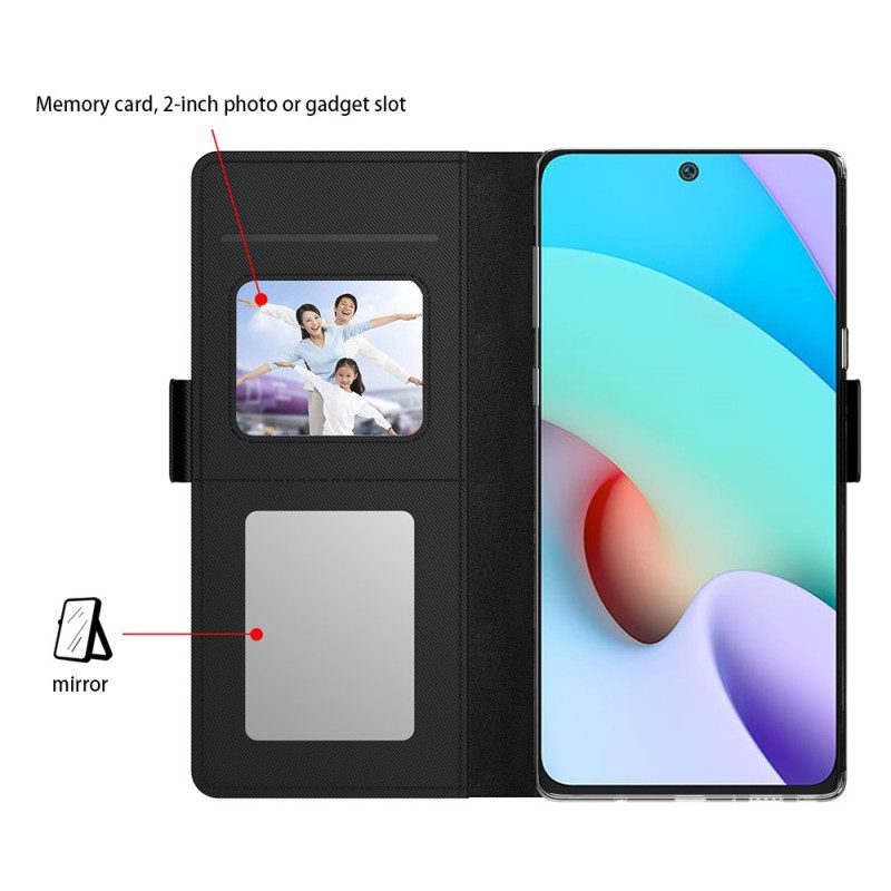 Custodia in pelle Xiaomi Redmi Note 12 5G Specchio Removibile E Portacarte