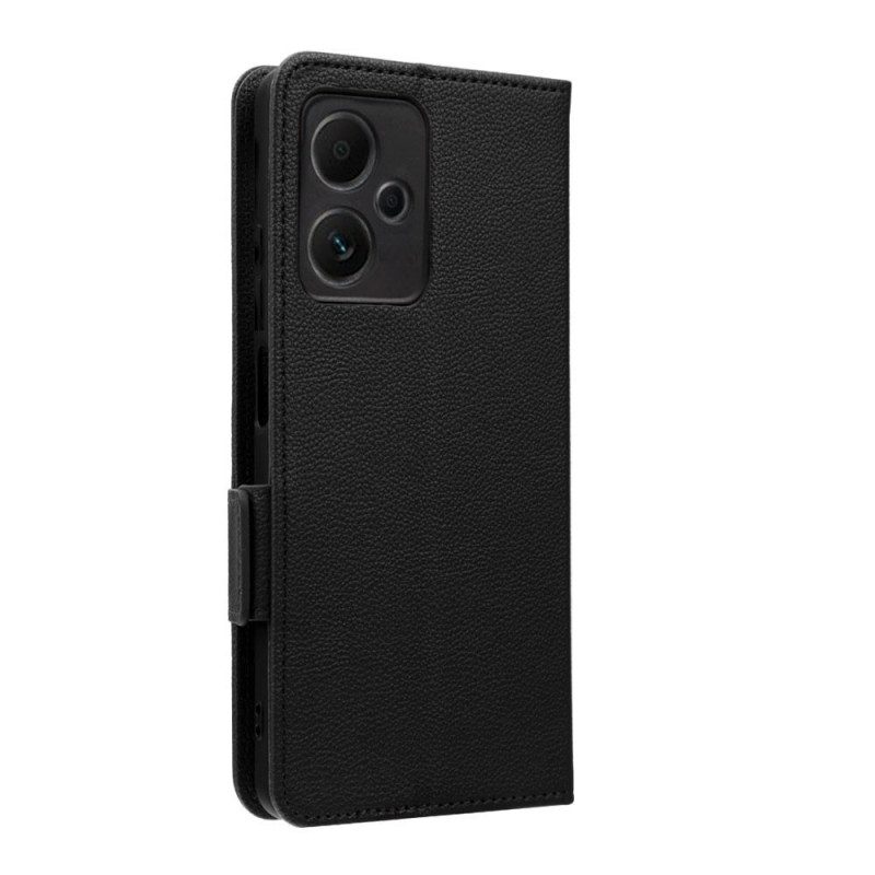 Custodia in pelle Xiaomi Redmi Note 12 5G Stile Litchi Ultra Fine