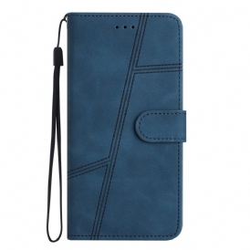 Custodia in pelle Xiaomi Redmi Note 12 5G Strappy Stile Geometrico In Pelle