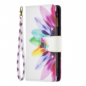 Custodia in pelle Xiaomi Redmi Note 12 5G Tasca Con Zip A Fiore