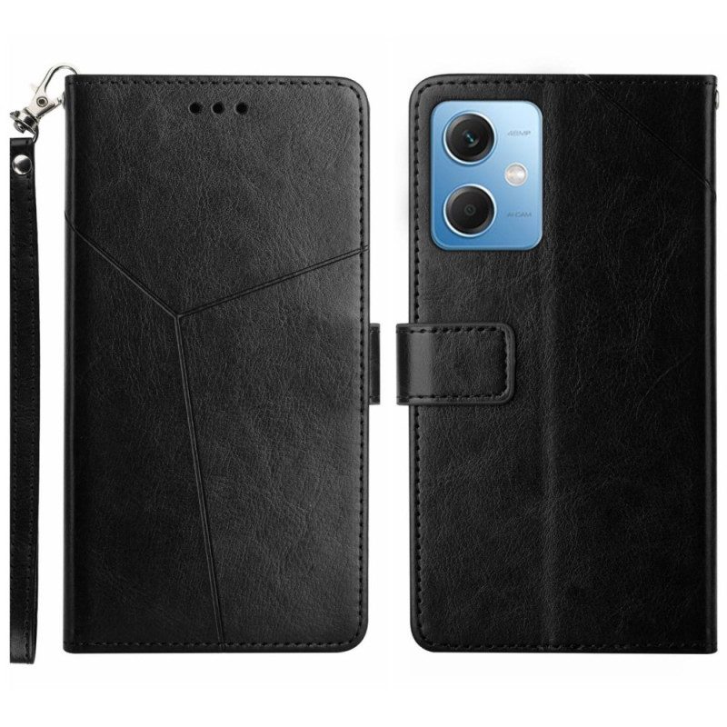 Custodia in pelle Xiaomi Redmi Note 12 5G Y Strappy Design