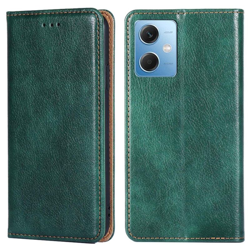 Folio Cover Xiaomi Redmi Note 12 5G Custodia in pelle Cuciture In Ecopelle