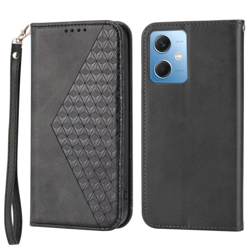 Folio Cover Xiaomi Redmi Note 12 5G Custodia in pelle Modello In Pelle Stile 3d