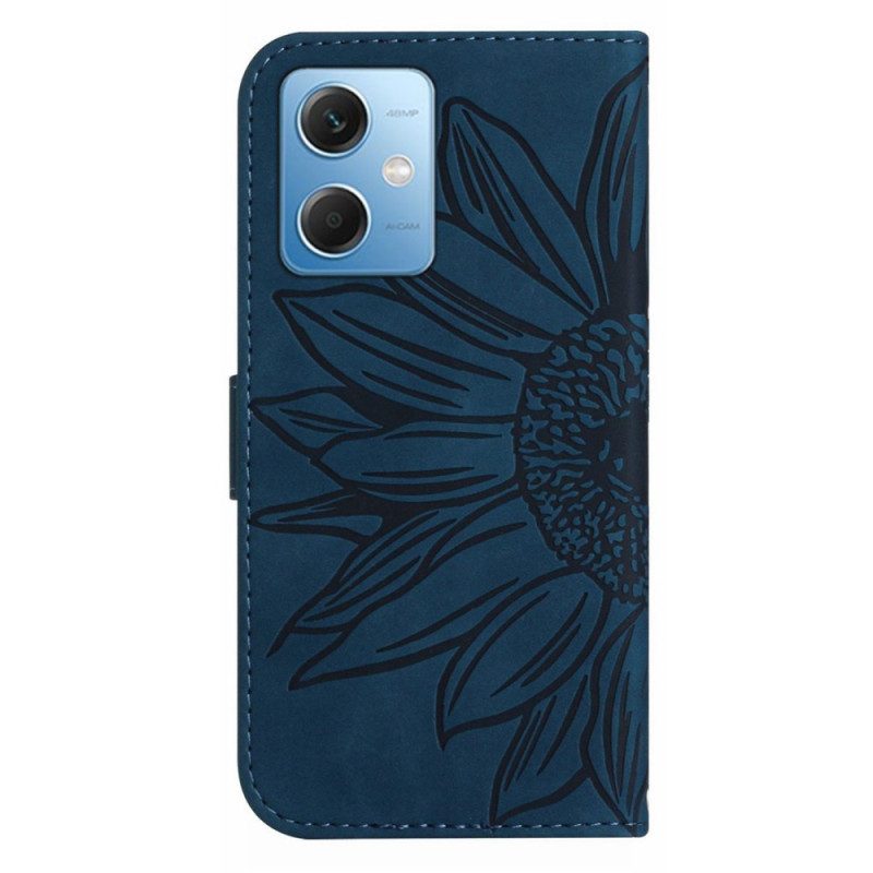 Folio Cover Xiaomi Redmi Note 12 5G Fiore Con Tracolla