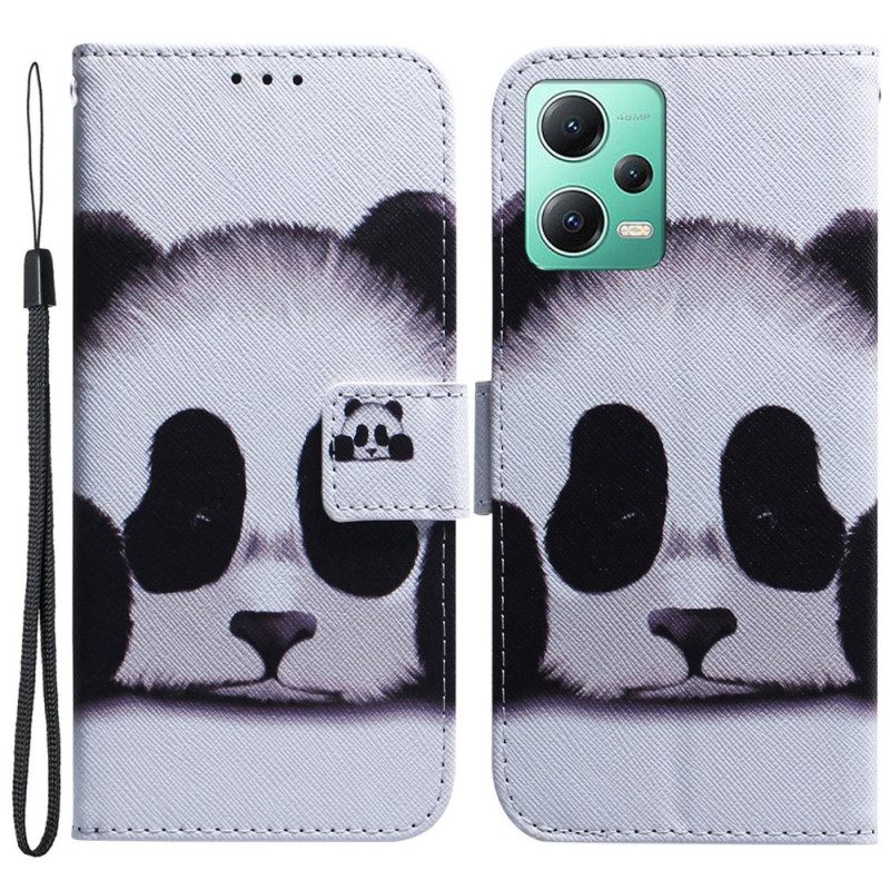 Folio Cover Xiaomi Redmi Note 12 5G Panda Strappy