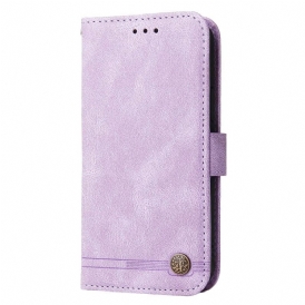 Folio Cover Xiaomi Redmi Note 12 5G Stile In Pelle Con Rivetto Decorativo