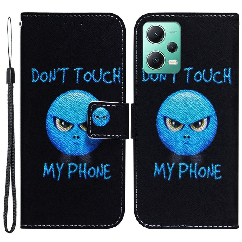 Folio Cover Xiaomi Redmi Note 12 5G Telefono Emoji Con Cordino