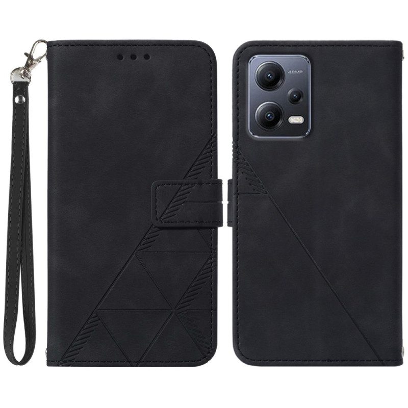 Folio Cover Xiaomi Redmi Note 12 5G Triangoli Di Cinturino