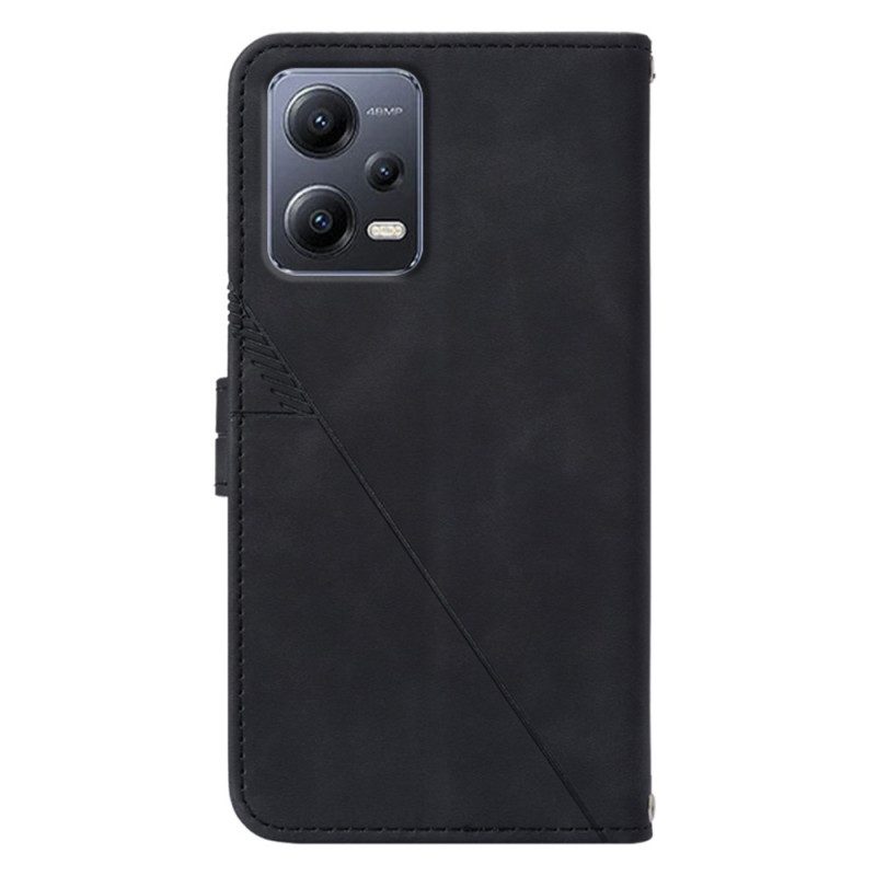 Folio Cover Xiaomi Redmi Note 12 5G Triangoli Di Cinturino